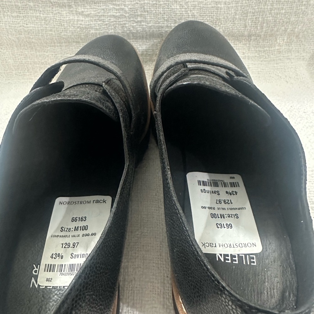 Eileen Fisher Black Leather Platform Loafers – Size 10 - Picture 10 of 10